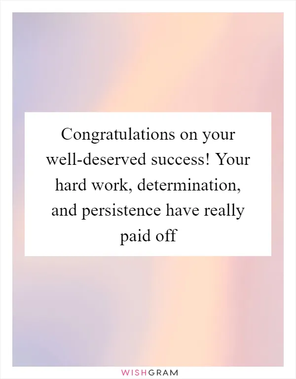 Congratulations Work