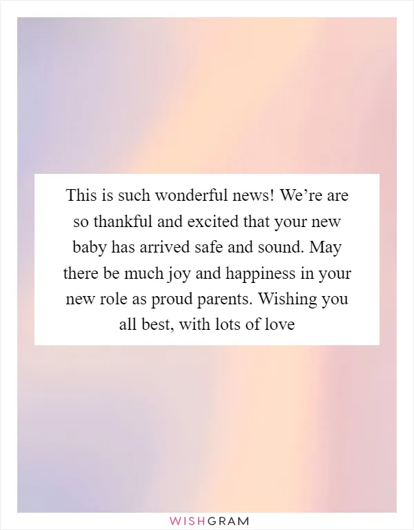 This is such wonderful news! We’re are so thankful and excited that your new baby has arrived safe and sound. May there be much joy and happiness in your new role as proud parents. Wishing you all best, with lots of love