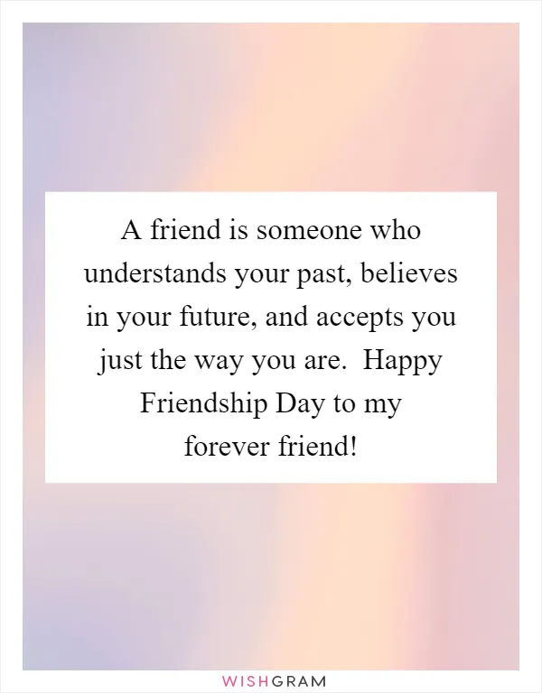 A friend is someone who understands your past, believes in your future, and accepts you just the way you are.  Happy Friendship Day to my forever friend!