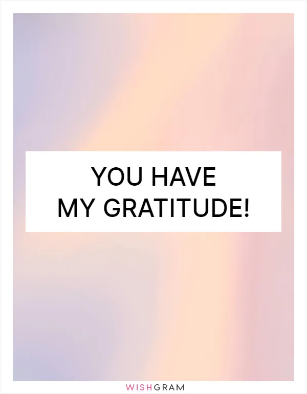 You have my gratitude!