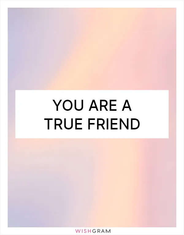 You are a true friend