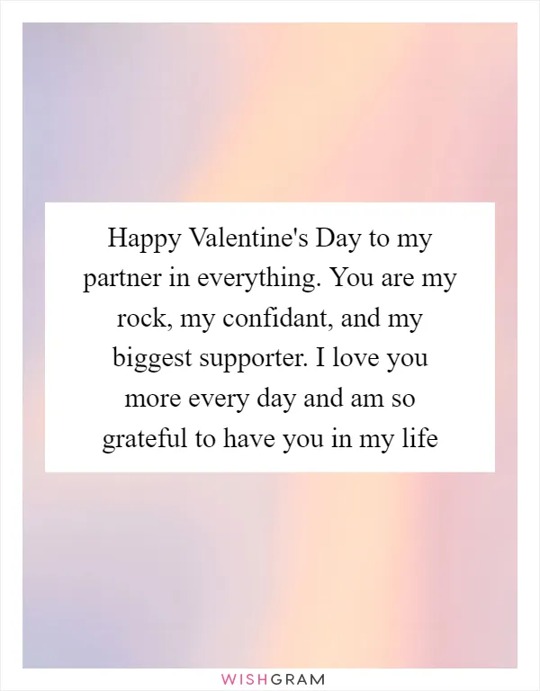 Happy Valentine's Day to my partner in everything. You are my rock, my confidant, and my biggest supporter. I love you more every day and am so grateful to have you in my life