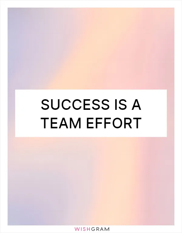 Success is a team effort