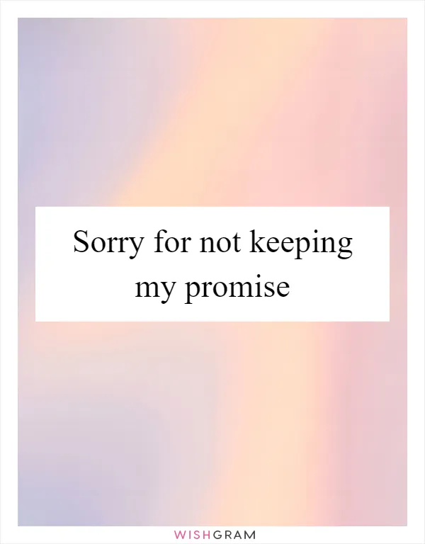 Sorry for not keeping my promise