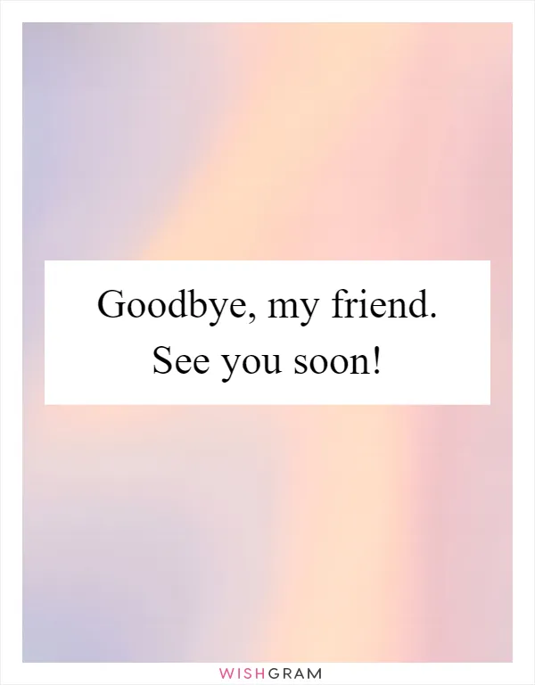 Goodbye, my friend. See you soon!
