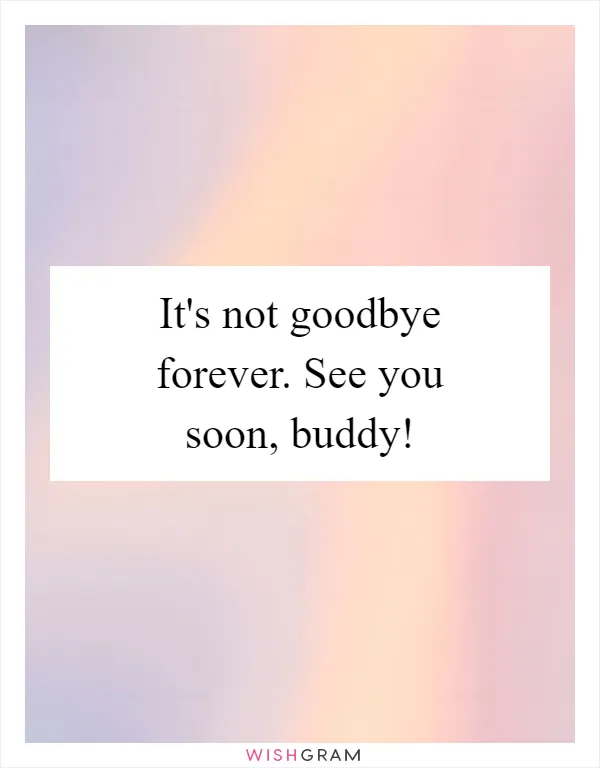 It's not goodbye forever. See you soon, buddy!