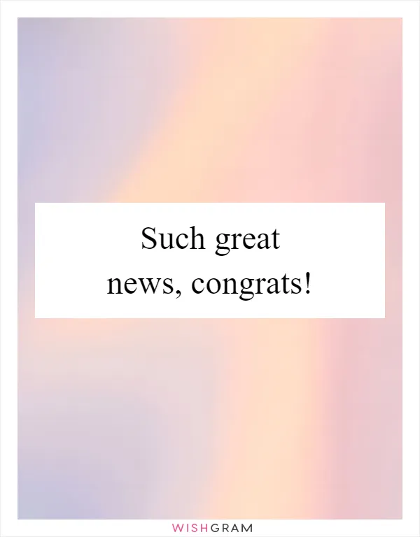 Such great news, congrats!
