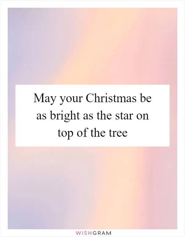 May your Christmas be as bright as the star on top of the tree