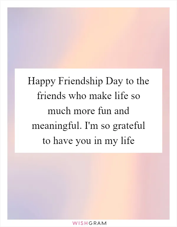 Happy Friendship Day to the friends who make life so much more fun and meaningful. I'm so grateful to have you in my life