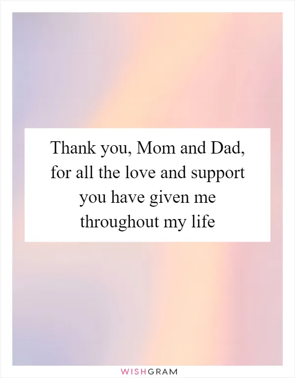 Thank you, Mom and Dad, for all the love and support you have given me throughout my life