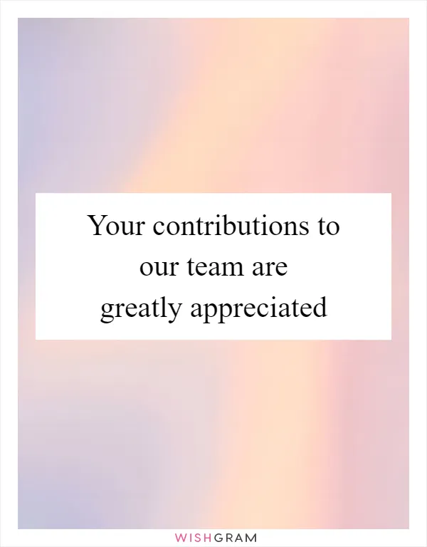 Your contributions to our team are greatly appreciated