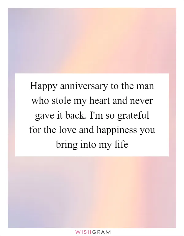 Happy anniversary to the man who stole my heart and never gave it back. I'm so grateful for the love and happiness you bring into my life