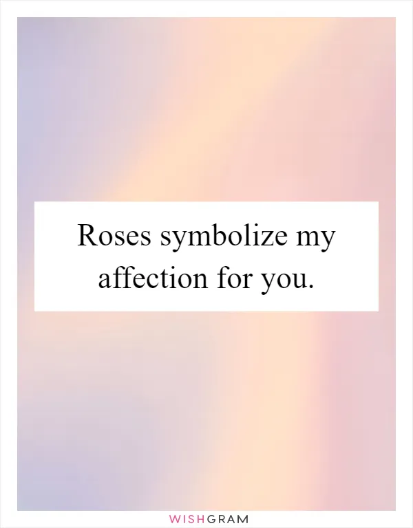 Roses symbolize my affection for you