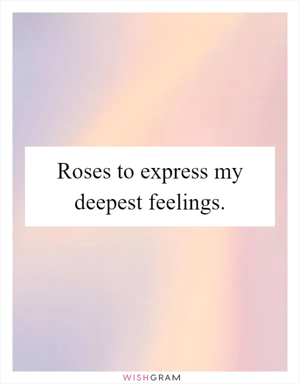 Roses to express my deepest feelings