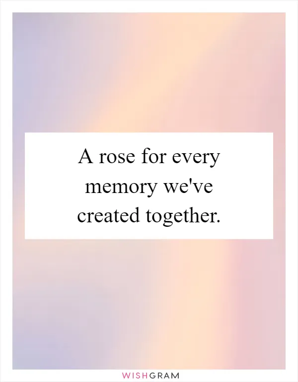 A rose for every memory we've created together