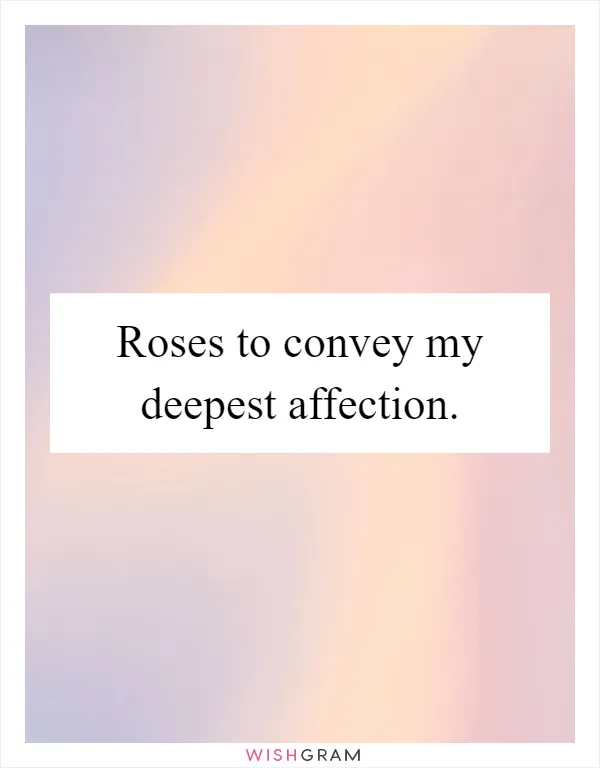 Roses to convey my deepest affection