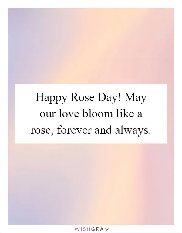 Happy Rose Day! May our love bloom like a rose, forever and always