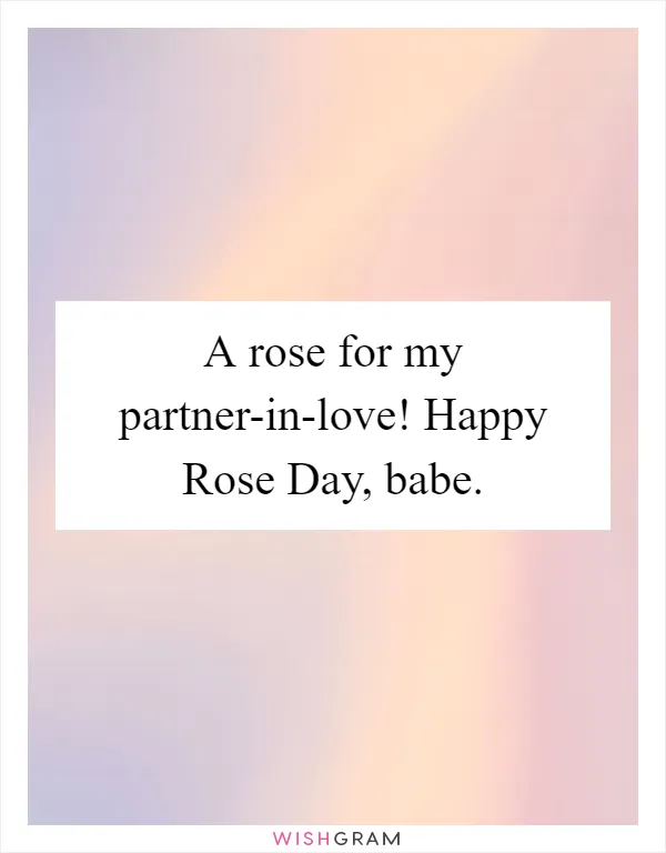A rose for my partner-in-love! Happy Rose Day, babe