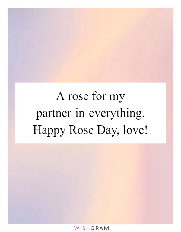 A rose for my partner-in-everything. Happy Rose Day, love!
