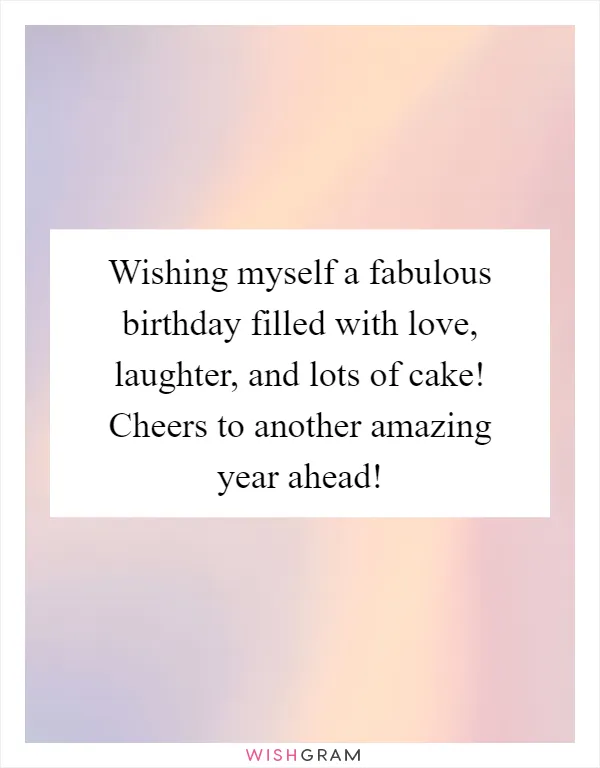 Wishing myself a fabulous birthday filled with love, laughter, and lots of cake! Cheers to another amazing year ahead!