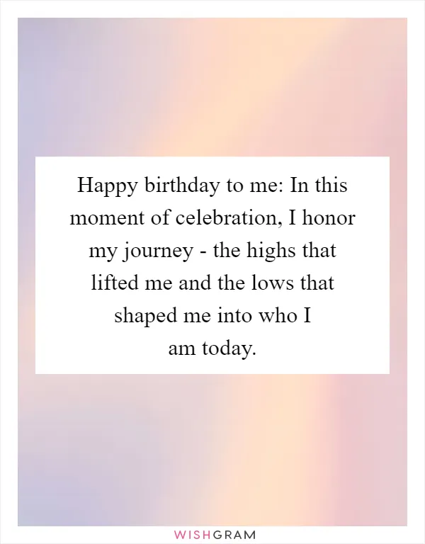 Happy birthday to me: In this moment of celebration, I honor my journey - the highs that lifted me and the lows that shaped me into who I am today