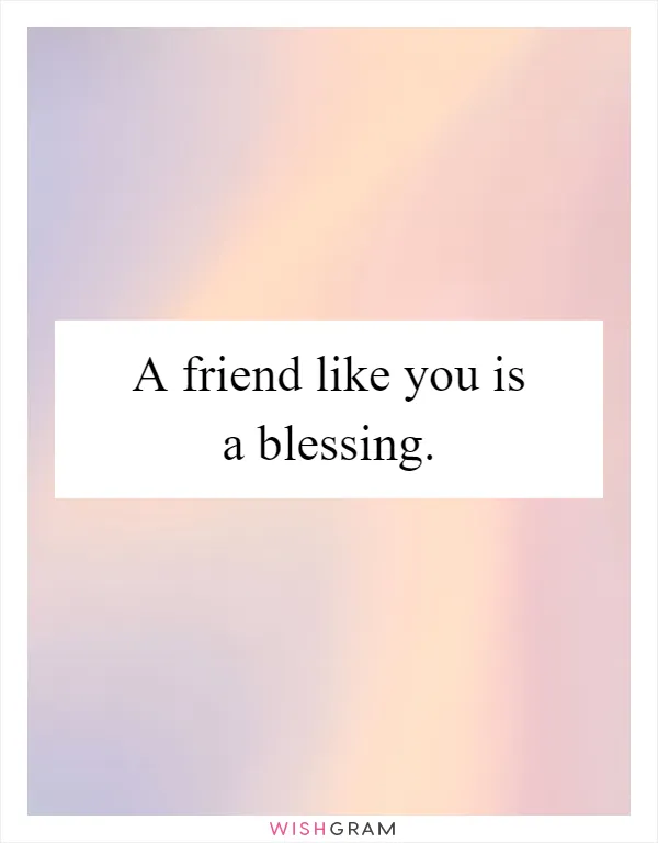 A friend like you is a blessing