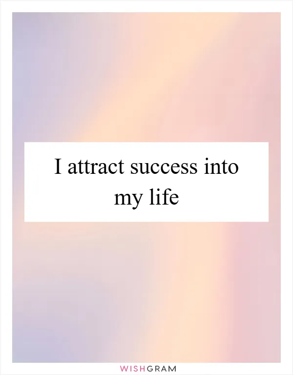 I attract success into my life