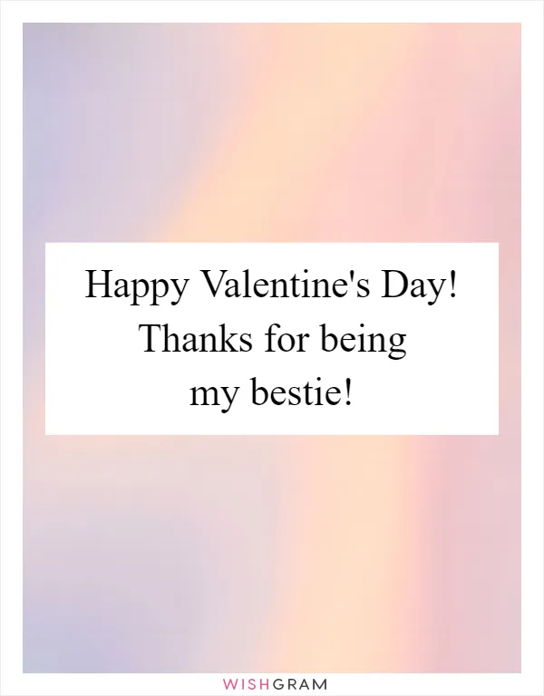 Happy Valentine's Day! Thanks for being my bestie!