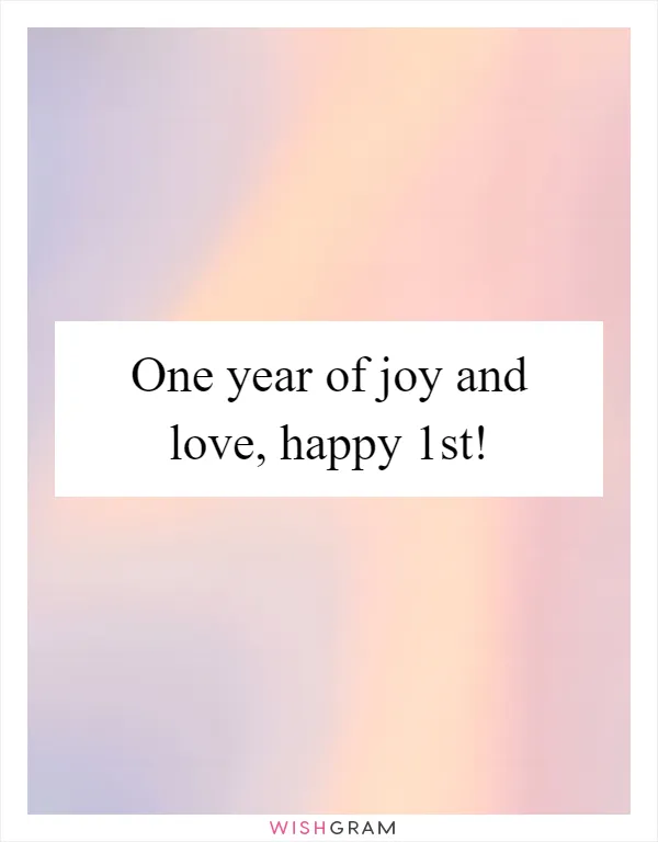 One year of joy and love, happy 1st!
