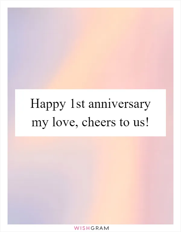Happy 1st anniversary my love, cheers to us!