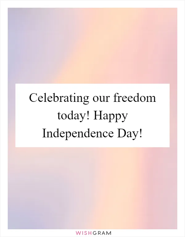 Celebrating our freedom today! Happy Independence Day!