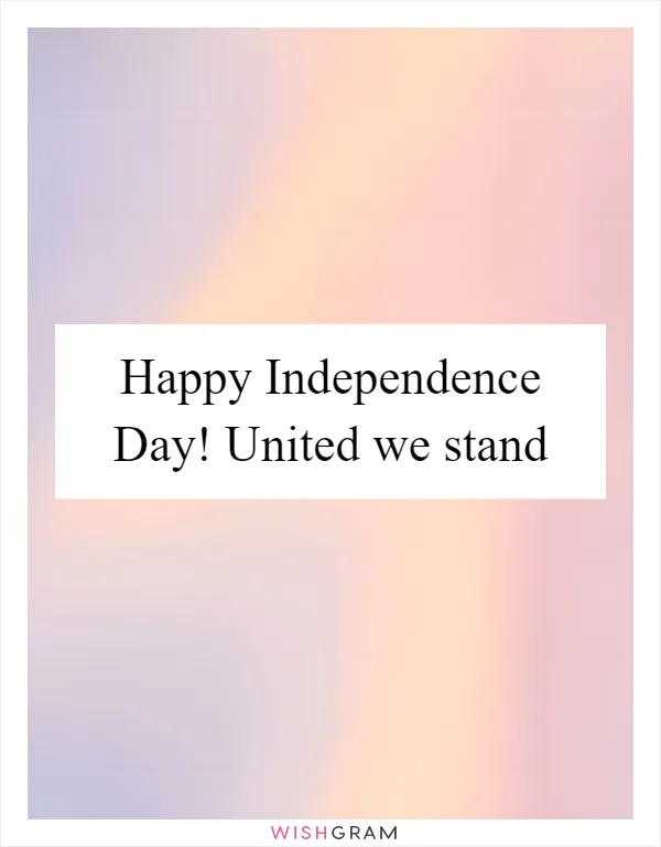 Happy Independence Day! United we stand