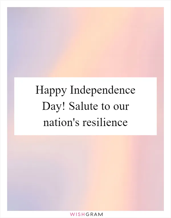 Happy Independence Day! Salute to our nation's resilience