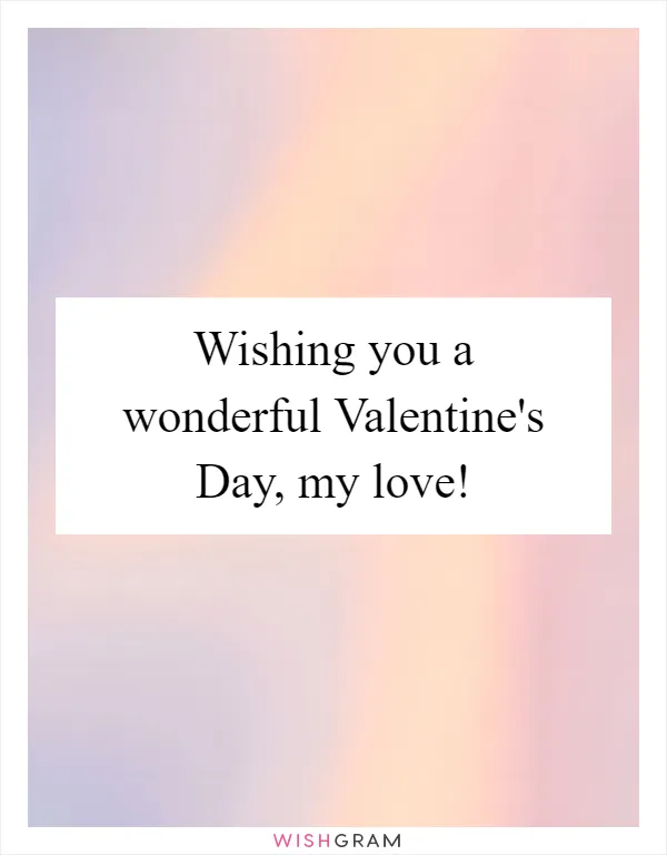 Wishing you a wonderful Valentine's Day, my love!