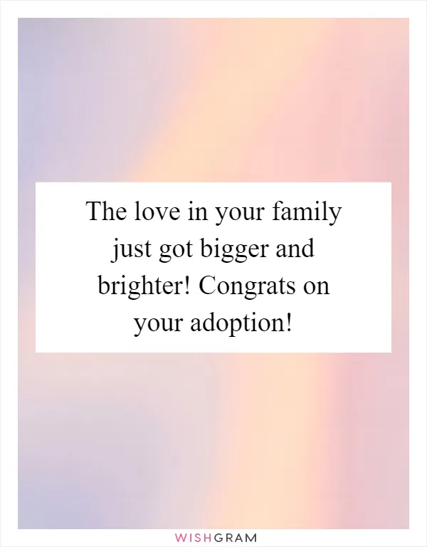 The love in your family just got bigger and brighter! Congrats on your adoption!