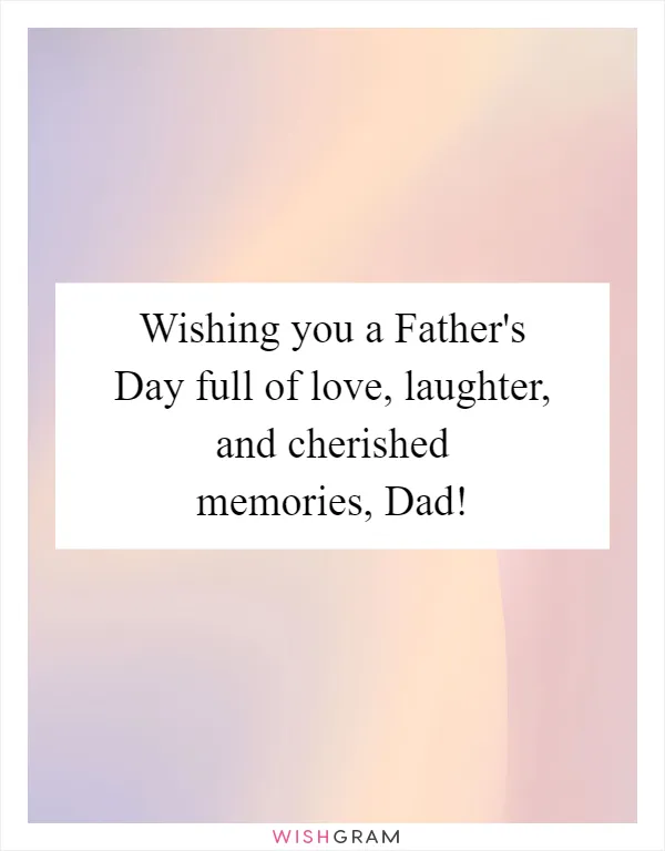 Wishing you a Father's Day full of love, laughter, and cherished memories, Dad!