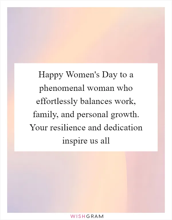 Happy Women's Day to a phenomenal woman who effortlessly balances work, family, and personal growth. Your resilience and dedication inspire us all
