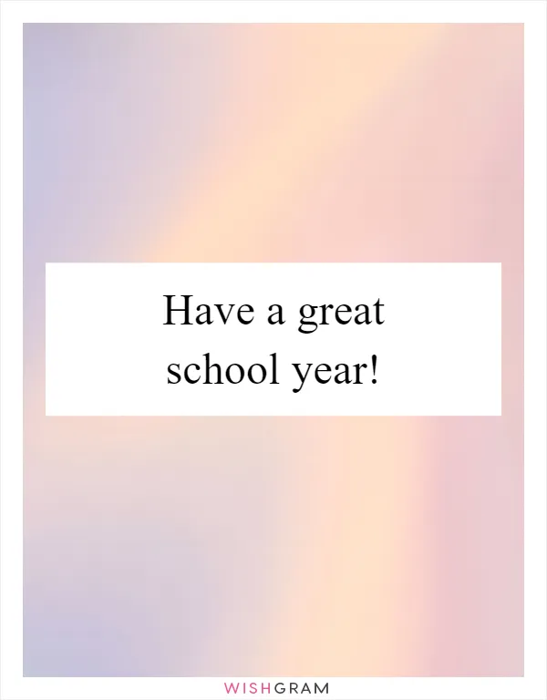 Have a great school year!