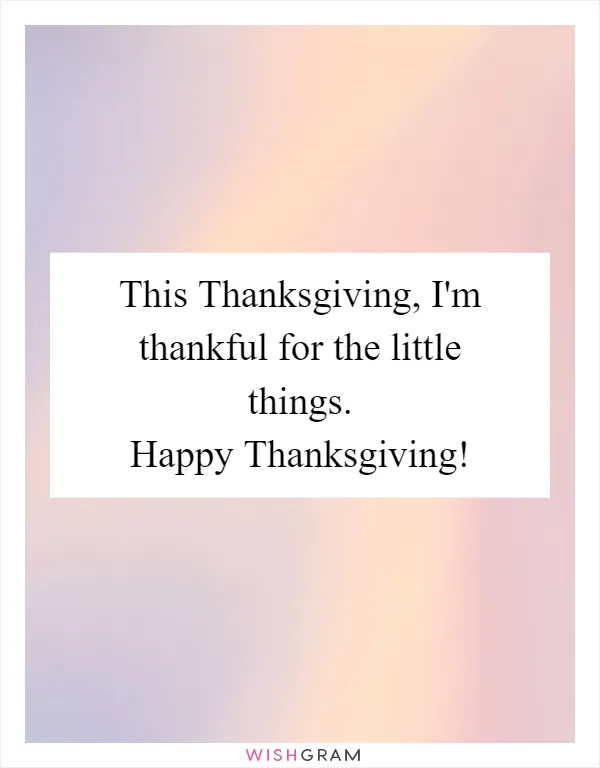 This Thanksgiving, I'm thankful for the little things. Happy Thanksgiving!