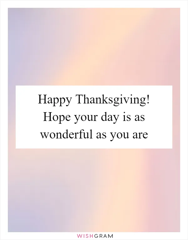Happy Thanksgiving! Hope your day is as wonderful as you are