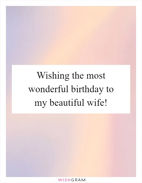 Wishing the most wonderful birthday to my beautiful wife!