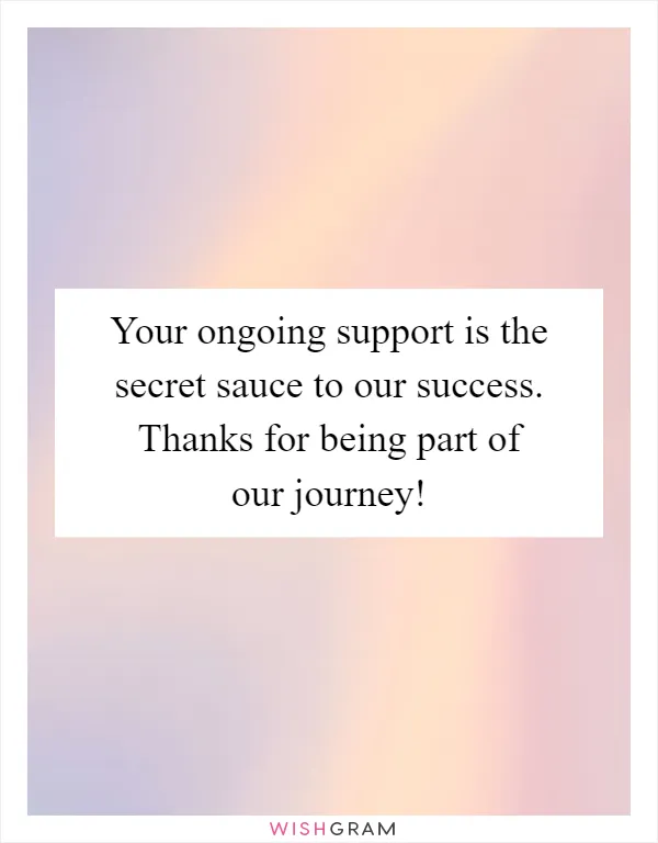 Your ongoing support is the secret sauce to our success. Thanks for being part of our journey!