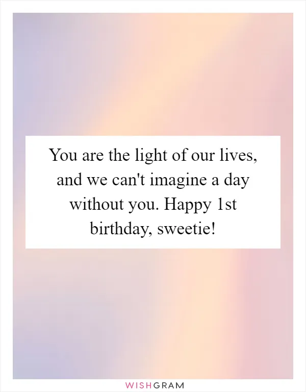 You are the light of our lives, and we can't imagine a day without you. Happy 1st birthday, sweetie!