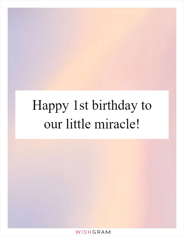 Happy 1st birthday to our little miracle!