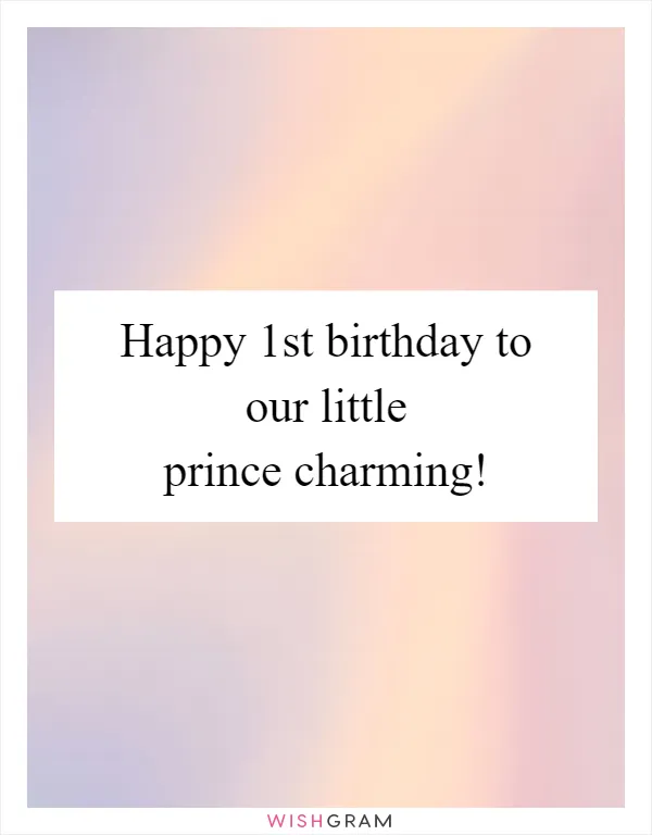 Happy 1st birthday to our little prince charming!