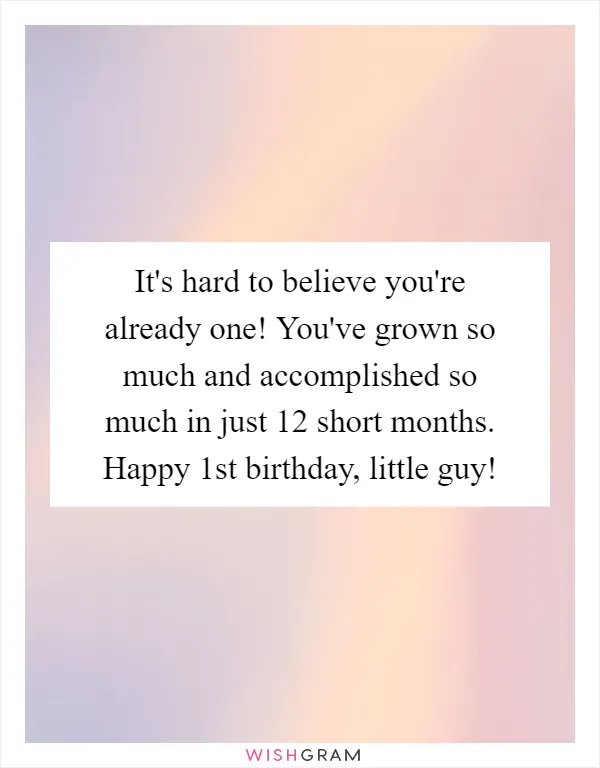 It's hard to believe you're already one! You've grown so much and accomplished so much in just 12 short months. Happy 1st birthday, little guy!