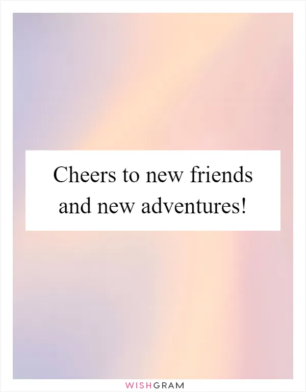 Cheers to new friends and new adventures!