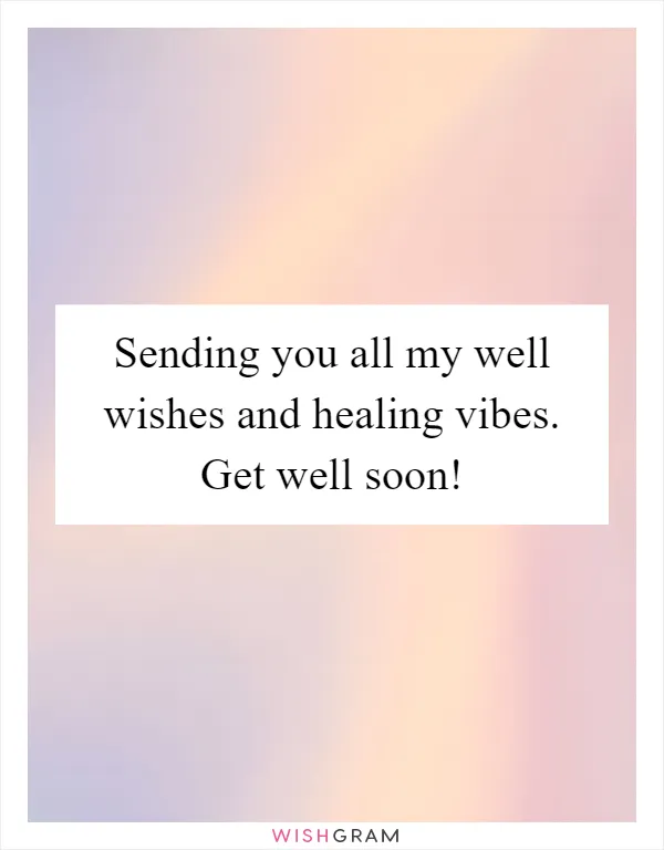 Sending you all my well wishes and healing vibes. Get well soon!