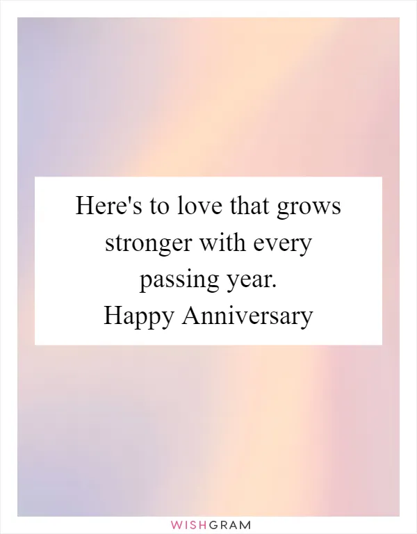 Here's to love that grows stronger with every passing year. Happy Anniversary