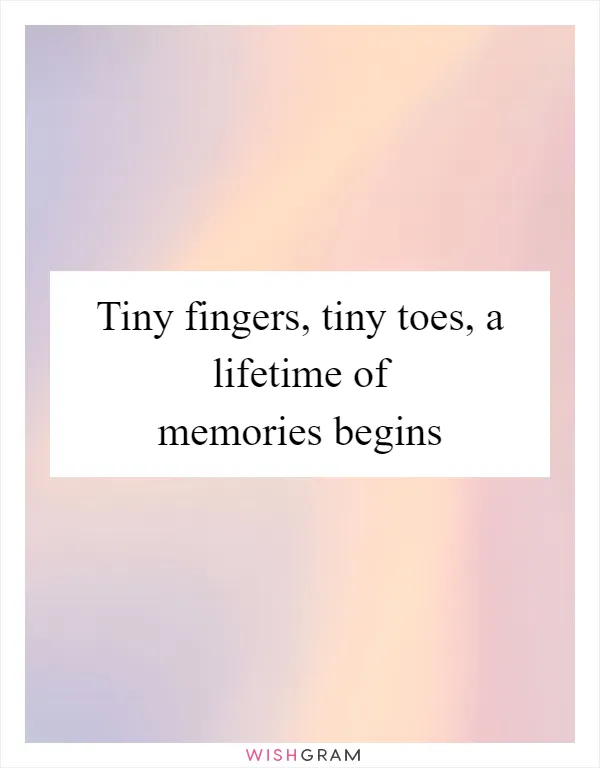 Tiny fingers, tiny toes, a lifetime of memories begins
